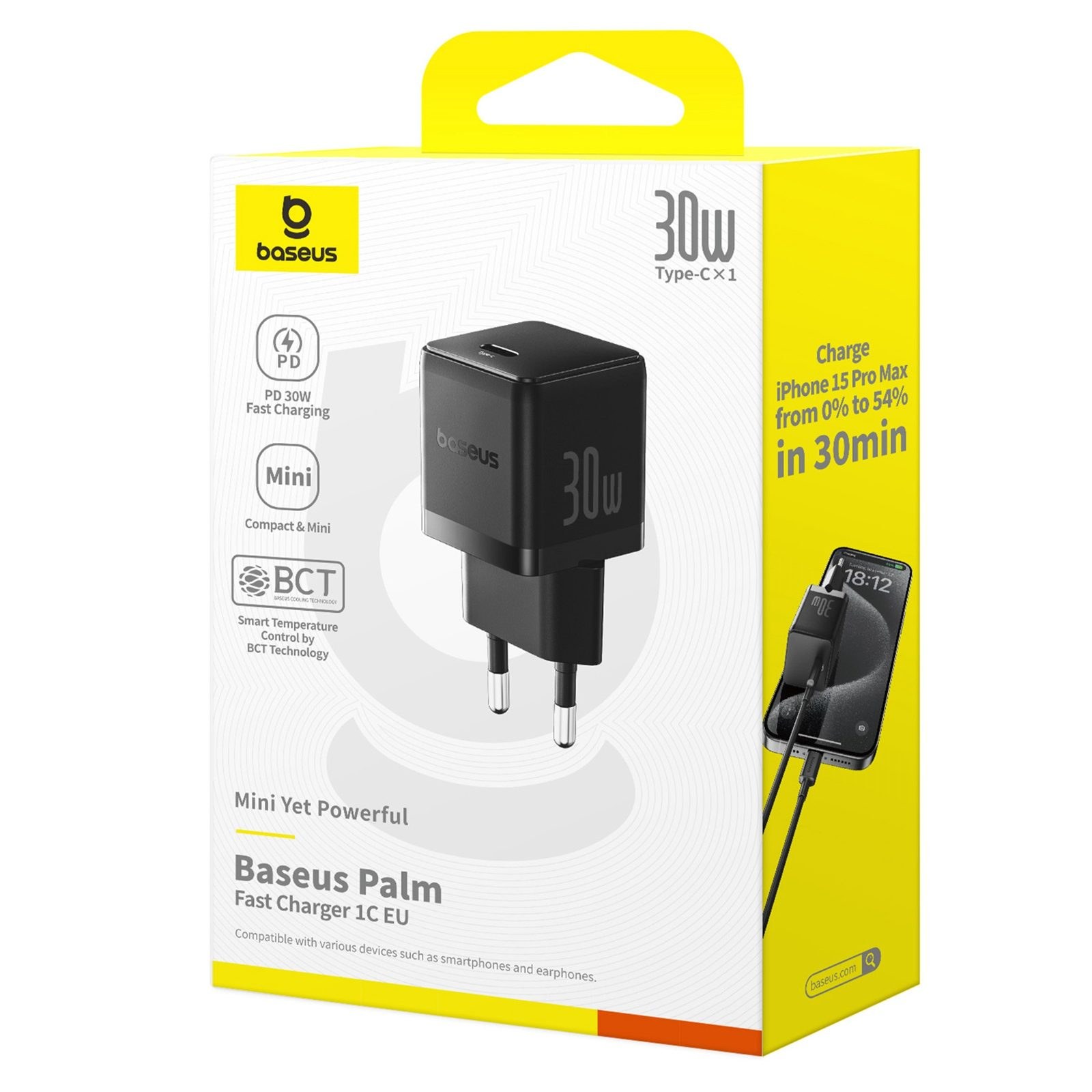 МЗП Baseus GaN5 Fast Charger (mini) PD30W (1USB-C) (CCGN070) Black