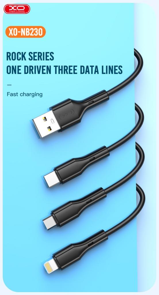 Дата кабель XO microUSB NB230 2.4A/1m Black