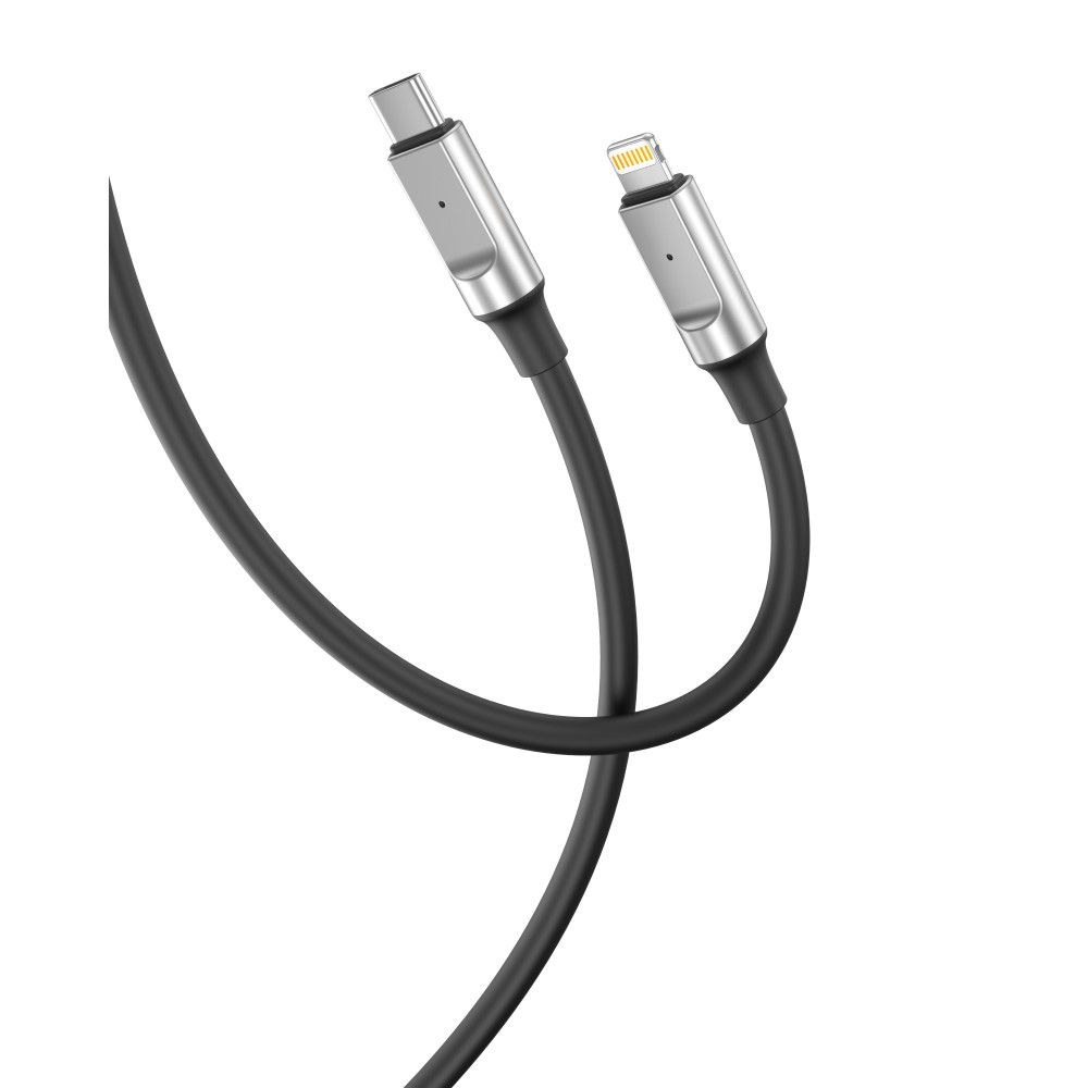 Дата кабель XO NBQ265A PD Type-C to Lightning Minimalist 27W 1m Black
