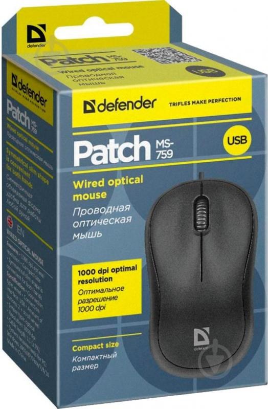 Миша Defender Patch MS-759 USB USB Black Уцінка* (пакування)