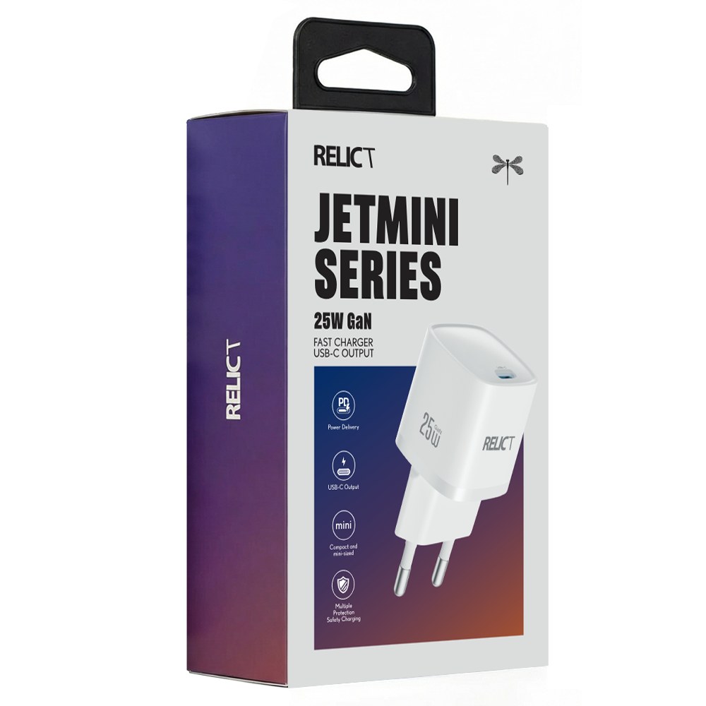 МЗП PD Relict JetMini GaN 25W/1 USB-C (RCJMGN25-C1W) White